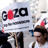 Protesta en Londres este sábado en contra del asedio de Israel a la Franja de Gaza.