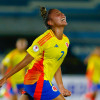 Daniela Garavito celebra su gol, el tercero de Colombia en la victoria ante Venezuela. 