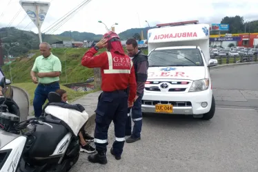 Accidente en la glorieta de San Rafael, Manizales. 