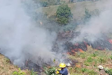 En la conflagración ardieron 15 hectáreas de pasto en la vereda Buenos Aires de Pácora (Caldas).