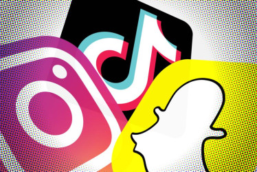 Logos de Tiktok, Instagram y Snapchat