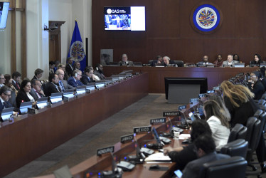 Fotografía de una reunión del Consejo Permanente de la Organización de los Estados Americanos (OEA) este martes en la sede del organismo en Washington (Estados Unidos).