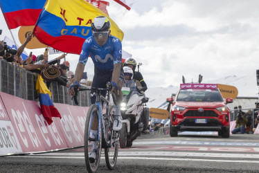 El ciclista boyacense Nairo Quintana llegó en el segundo lugar a la meta en la etapa reina del Giro de Italia 2024.