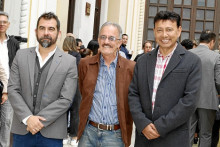 Hernán Alberto Bedoya Cadavid, diputado de la Asamblea de Caldas; Fabio Alberto Ramírez, músico, y Lindon Alberto Chavarriaga, secretario de Cultura de Caldas.