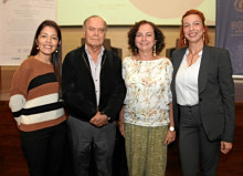 Ivonne Paola Mendoza Niño, gerente del Banco de la Republica, Albeiro Valencia Llano, Adriana Villegas Botero y Beatriz Mejía Granados.