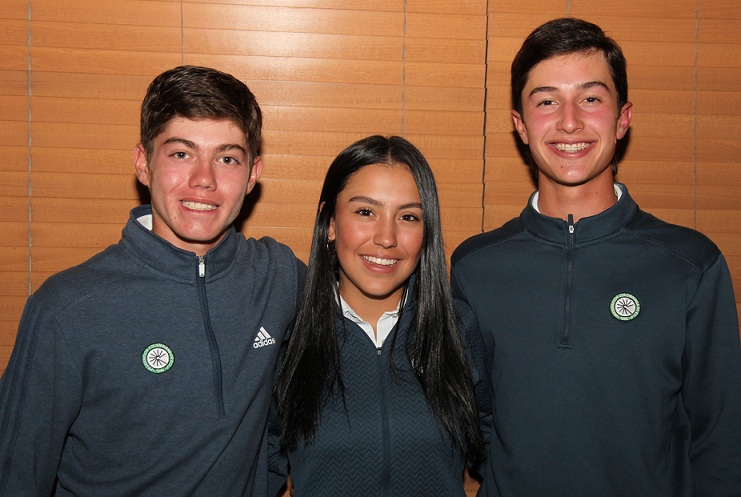 Samuel González, María José Cardona y Tomás Restrepo, campeones Sudamericanos de Golf.