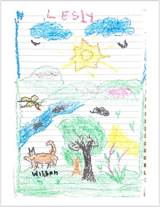 Dibujo de los niños perdidos en Guaviare para recordar a Wilson. Archivo particular