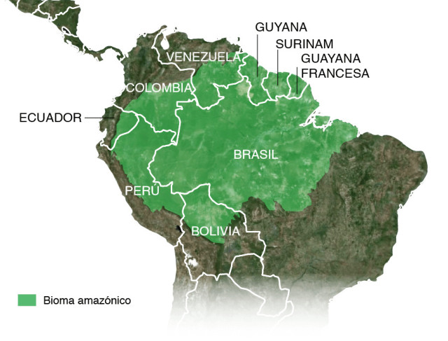 Mapa de la Amazoia