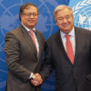 El presidente, Gustavo Petro, y el secretario general de la ONU, Antonio Guterres. 