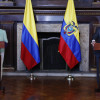 El ministro de Justicia y del Derecho de Colombia, Néstor Osuna (d), y la ministra de Relaciones Exteriores y Movilidad Humana de Ecuador, Gabriela Sommerfeld