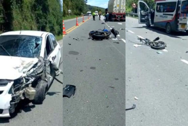 Un motociclista murió en choque múltiple en la vía Manizales-Medellín 