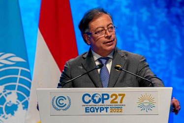 Gustavo Petro, presidente de Colombia, durante su intervención en la COP27.