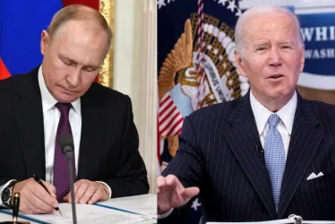 Vladímir Putin, presidente de Rusia, y su homólogo de EE.UU., Joe Biden.