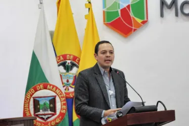 El alcalde de Manizales, Carlos Mario Marín, ayer durante el cierre de sesiones ordinarias el Concejo.