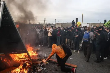 Protestas en París este jueves. 