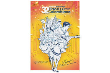 Afiche oficial de la edición 32 del Festival Nacional del Pasillo. 