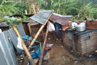 Esta es una de las 15 casas afectadas por las fuertes lluvias en San José (Caldas).