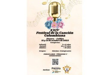 Inscríbase al XXIV Festival Regional de la Canción Colombiana en Pácora