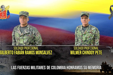 Gilberto Fabián Ramos Monsalvez y Wílmer Chindoy Pete, los militares asesinados por el Clan del Golfo.