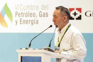 Ricardo Roa, presidente de Ecopetrol, durante su intervención este martes en la Cumbre del Petróleo y Gas en Cartagena.