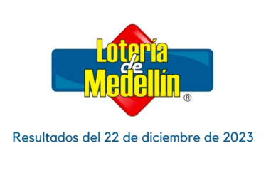 Logo de la Lotería de Medellín con un texto abajo que dice "Resultados del 22 de diciembre de 2023"