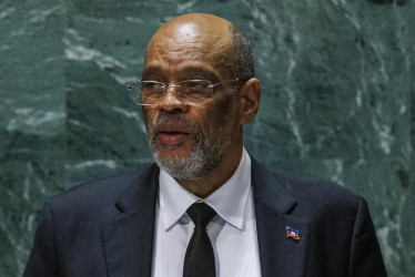Fotografía de archivo fechada el 22 de septiembre de 2023 del Primer Ministro de Haití, Ariel Henry, durante el 78º período de sesiones de la Asamblea General de las Naciones Unidas