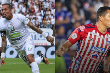 Dayro Moreno (izquierda) y Carlos Bacca han anotado sendos ocho goles en el Torneo Apertura de la Liga Colombiana.