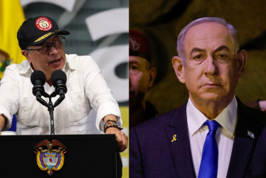 Gustavo Petro, presidente de Colombia, y Benjamin Netanyahu, primer ministro israelí.