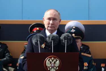 El presidente ruso, Vladimir Putin, pronunció un discurso durante un desfile militar el Día de la Victoria, que marca el 79.° aniversario de la victoria sobre la Alemania nazi en la Segunda Guerra Mundial, en Moscú.