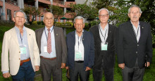 Homenaje 50 años: Yesid Londoño, Luis Eduardo Jaramillo Echeverri, Luis Armid Sánchez Gil, Manuel Bedoya García y Julián Arboleda Agudelo.