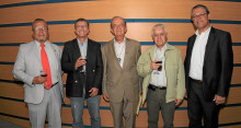Julián Chica, Jesús Antonio Díaz, Víctor Zuluaga Gómez, Fabio Vélez Correa y Luis Fernando Sánchez Jaramillo.