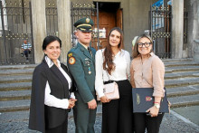 Erika Trejos de Muñoz, Germán Andrés Ramos, mayor del Ejército; Katerine Caro Caballero y Adriana María Aguirre Giraldo.