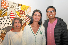 Norma Montes, Lina Gómez y Mateo León.