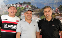 Marcelo Giraldo, Diego Giraldo y Leonidas Ortiz, propietarios del Mirador La Cuchilla Parque Temático.